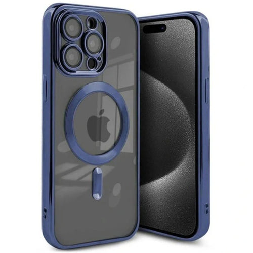 Magnetic clear MagSafe iPhone 11 case blue colorful edge – Kasskoos